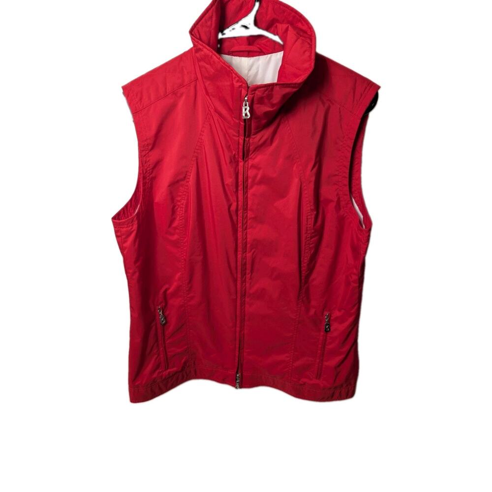 Women's BOGNER Vintage Red Full Zip Polyester Slim Vest Jacket Size Medium 8 10